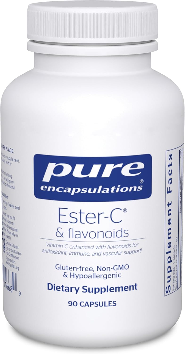 Ester-C & Flavonoids Vitamin C Supplement - Antioxidant & Immune Support - Gentle on Digestion - Vegan & Non-GMO - 90 Capsules