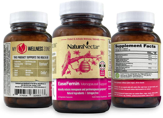 Estrogen-Free Red Bee Propolis Menopause Supplements - Natural Hot Flash Relief with Calming Herbal Blend - 30 Capsules by NaturaNectar