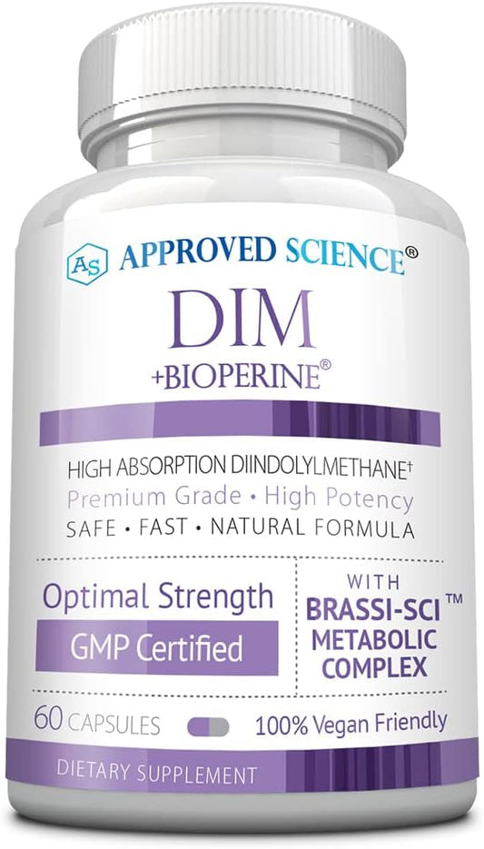 Estrogen Metabolism Support Supplement with DIM, Broccoli Sprout, Mustard Seed, Calcium D, BioPerine - Vegan - 60 Capsules