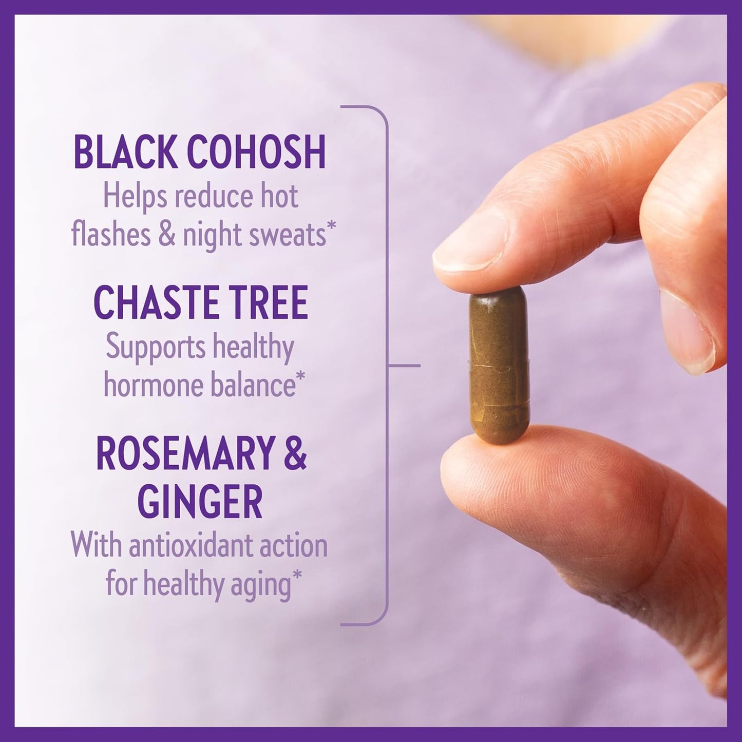 Estrotone Herbal Hormone-Balance Supplement with Black Cohosh for Peri-Menopause Symptoms - 60 ct Vegetarian Capsule