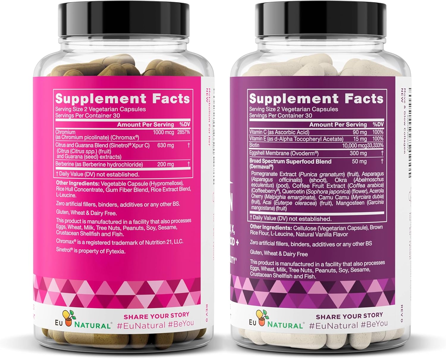 Eu Natural Metabolism for Women & Move & Glow Collagen Bundle - Boost Metabolism, Skin & Joint Health