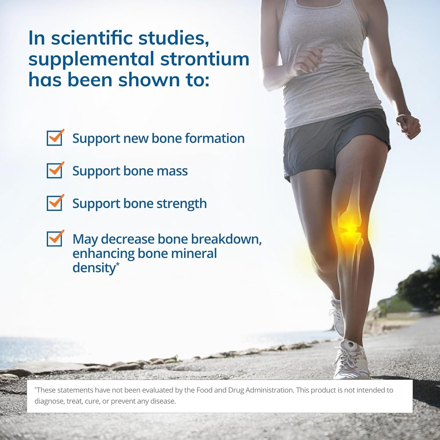 EuroMedica Strontium Capsules - Bone Formation, Strength, Density Support - Non-GMO, Vegan, Kosher - 30 Servings