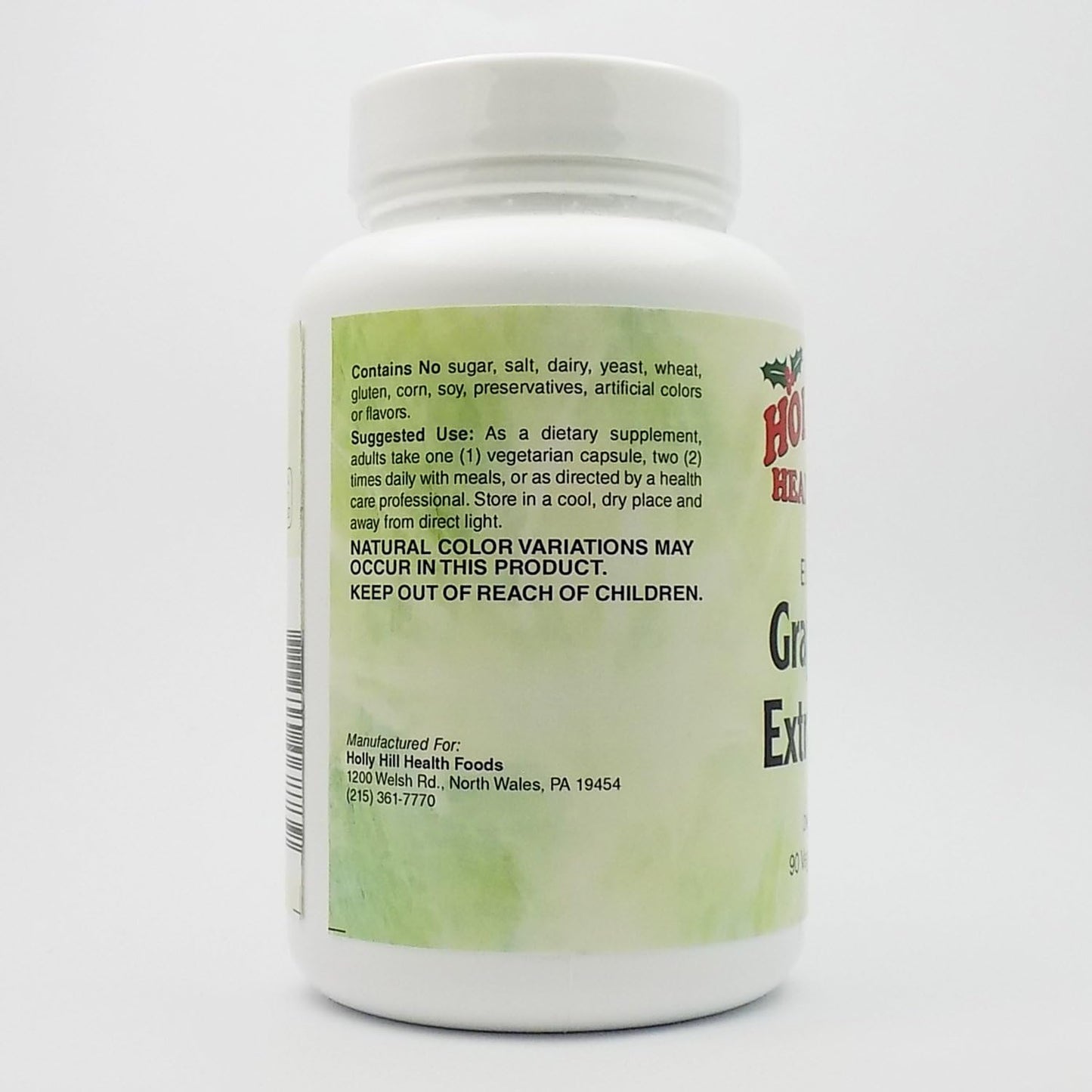 European Grape Seed Extract Capsules - 100 MG, 90 Count by Holly Hill Health Foods