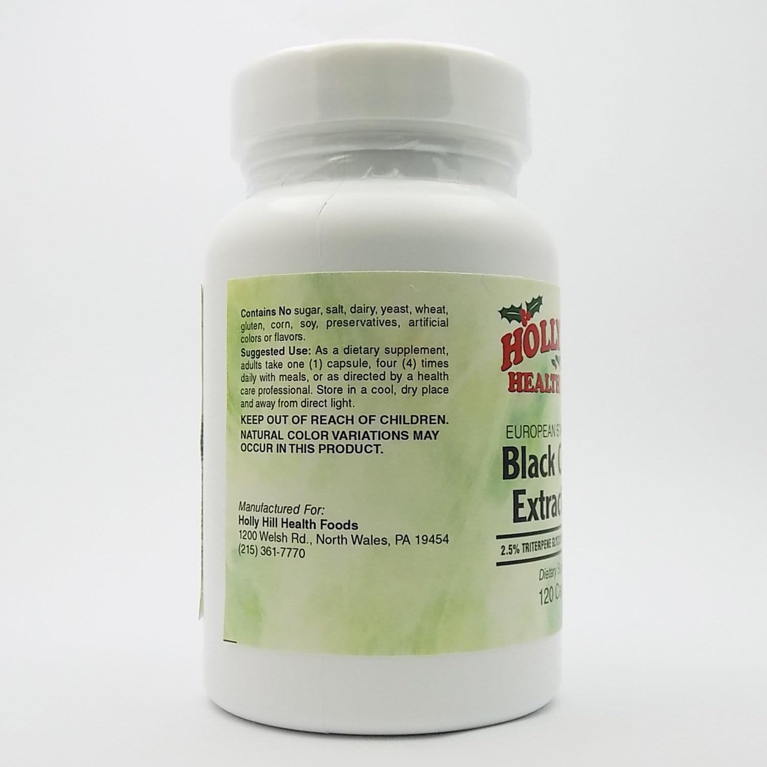European Standardized Black Cohosh Extract Plus Capsules by Holly Hill Health Foods - 120 Count