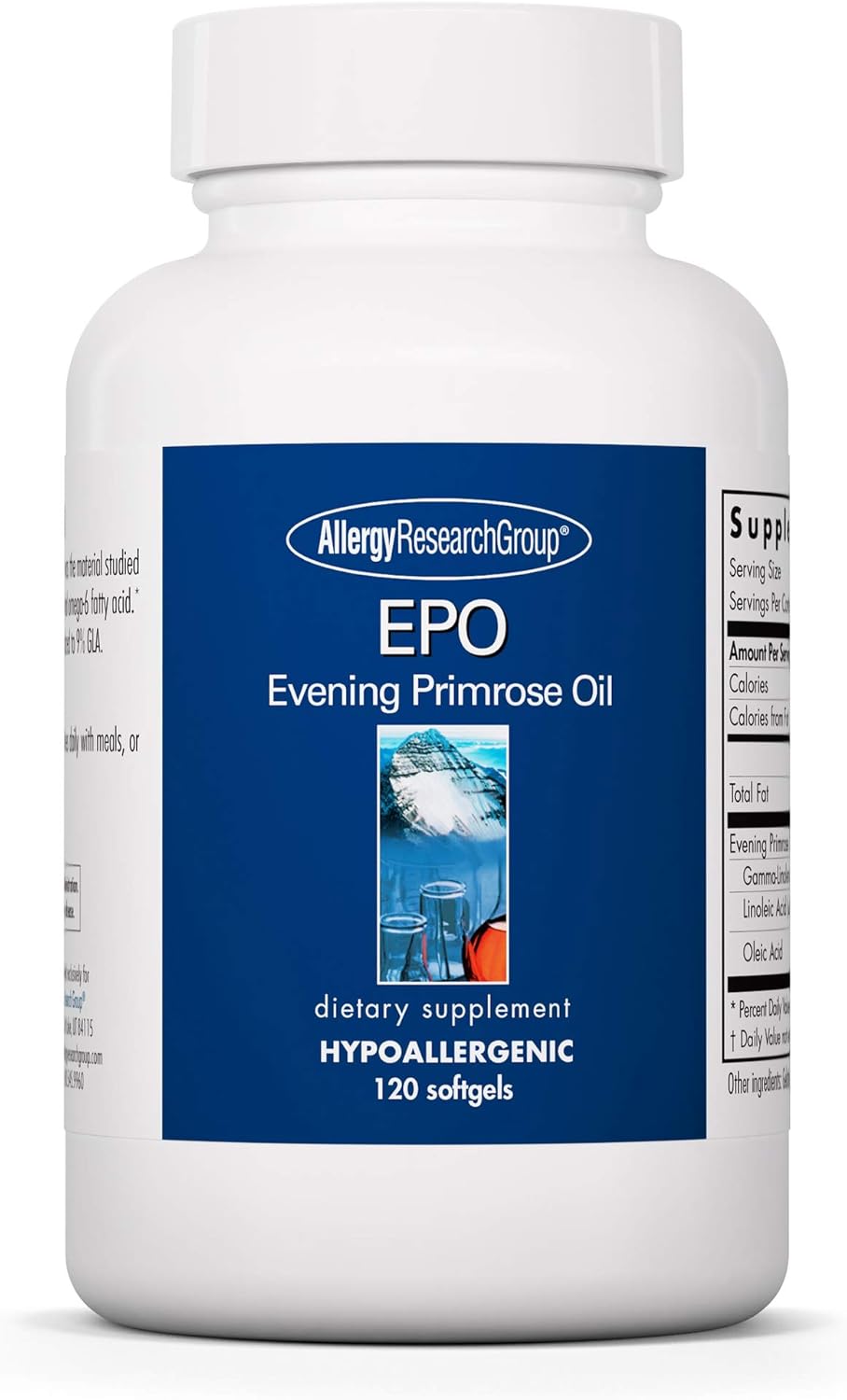 Evening Primrose Oil Supplement for Dry Eyes - Omega-6, GLA, 500mg - 120 Count by Allergy Research Group