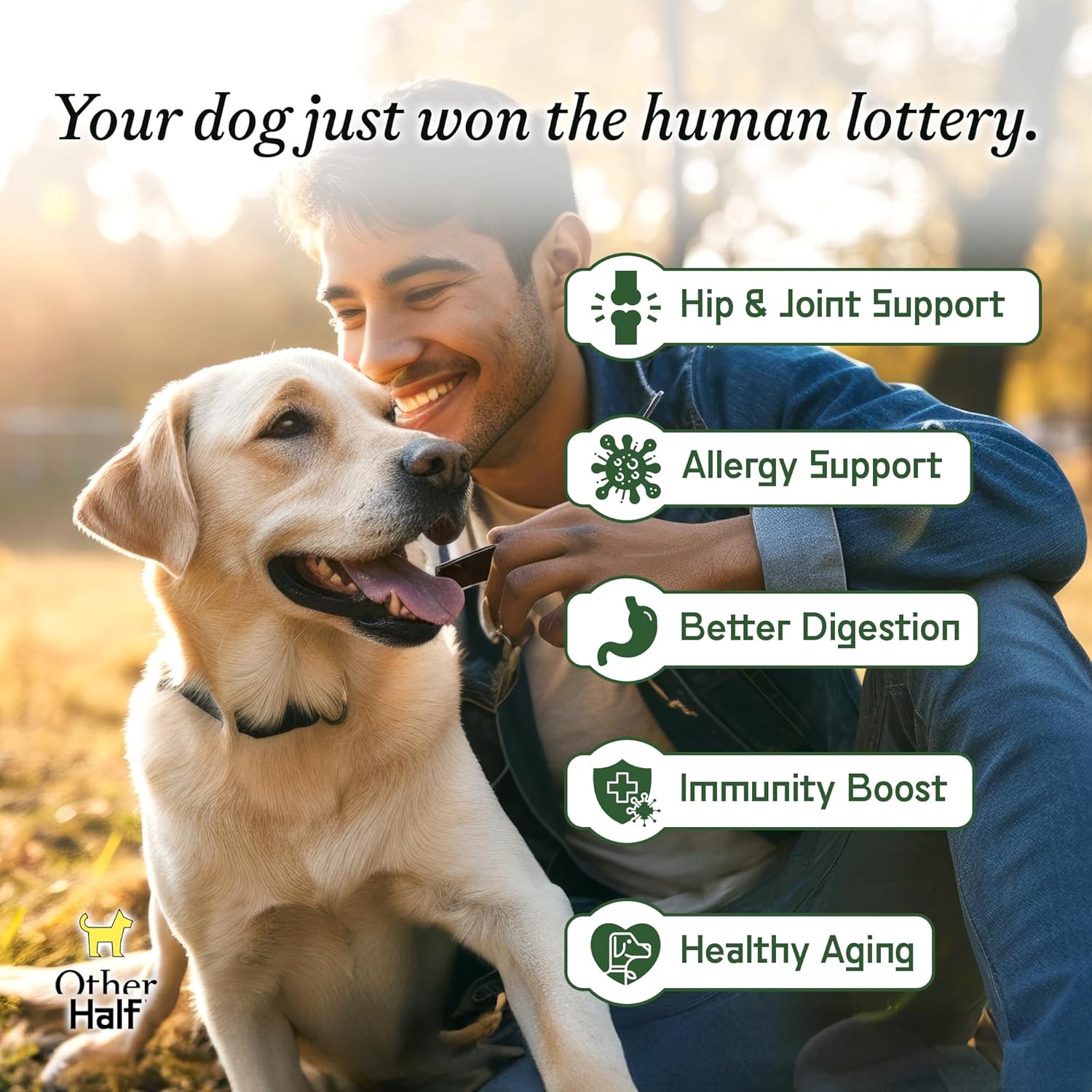 Everyday One Clean Dog Multivitamin - Joint, Gut, Allergy, Immune, Urinary Tract Support - Glucosamine, Chondroitin, Omega 3, Probiotics - 45 Active Ingredients