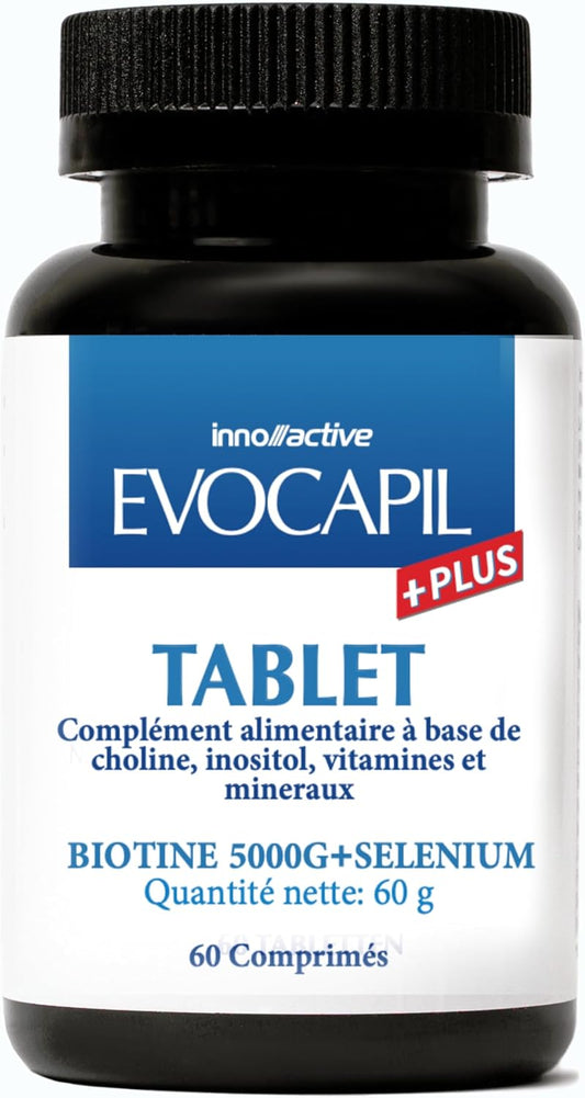 Evocapil PLUS Hair Vitamins with Biotin, Selenium, Choline, Zinc, 60 Tablets - Hair Growth Supplement