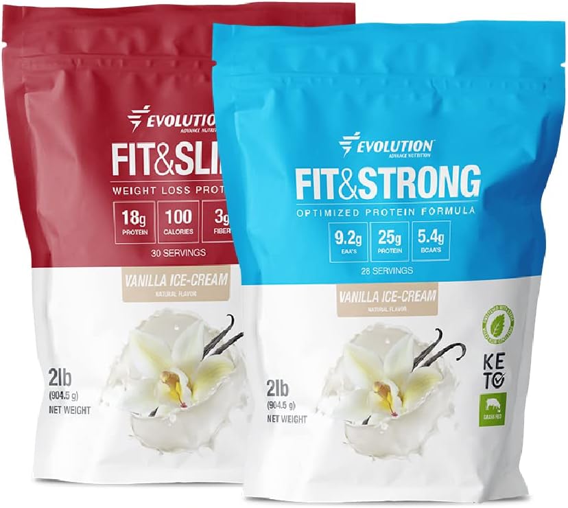 Evolution Advance Sport Nutrition Grass Fed 100% Whey Protein Powder with Glucomannan & Inulin Fiber - High Fiber & Protein, Keto Approved, Non GMO, Stevia Sweetened - 2 Pack