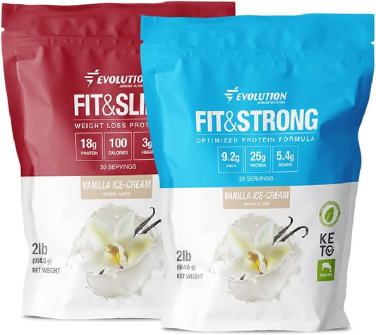 Evolution Advance Sport Nutrition Grass Fed 100% Whey Protein Powder with Glucomannan & Inulin Fiber - High Fiber & Protein, Keto Approved, Non GMO, Stevia Sweetened - 2 Pack