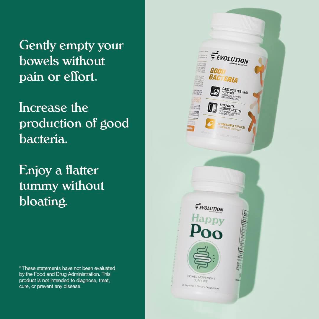 Evolution Advance Sport Nutrition Happy Colon + Pro Daily Probiotic - Non GMO, Vegan, Gluten Free - 30 Capsules