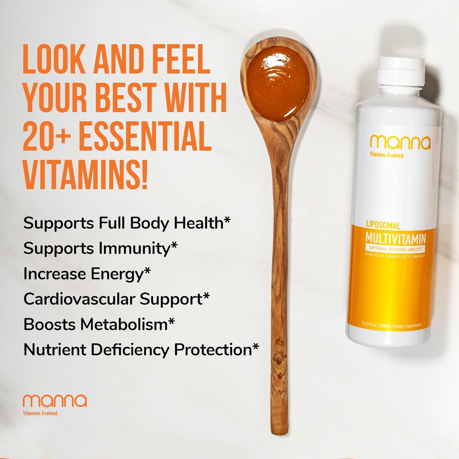 Evolved Liposomal Multivitamin with 20 Vitamins & Minerals - Daily Support for Immune System & Energy - Men & Women's Multivitamin