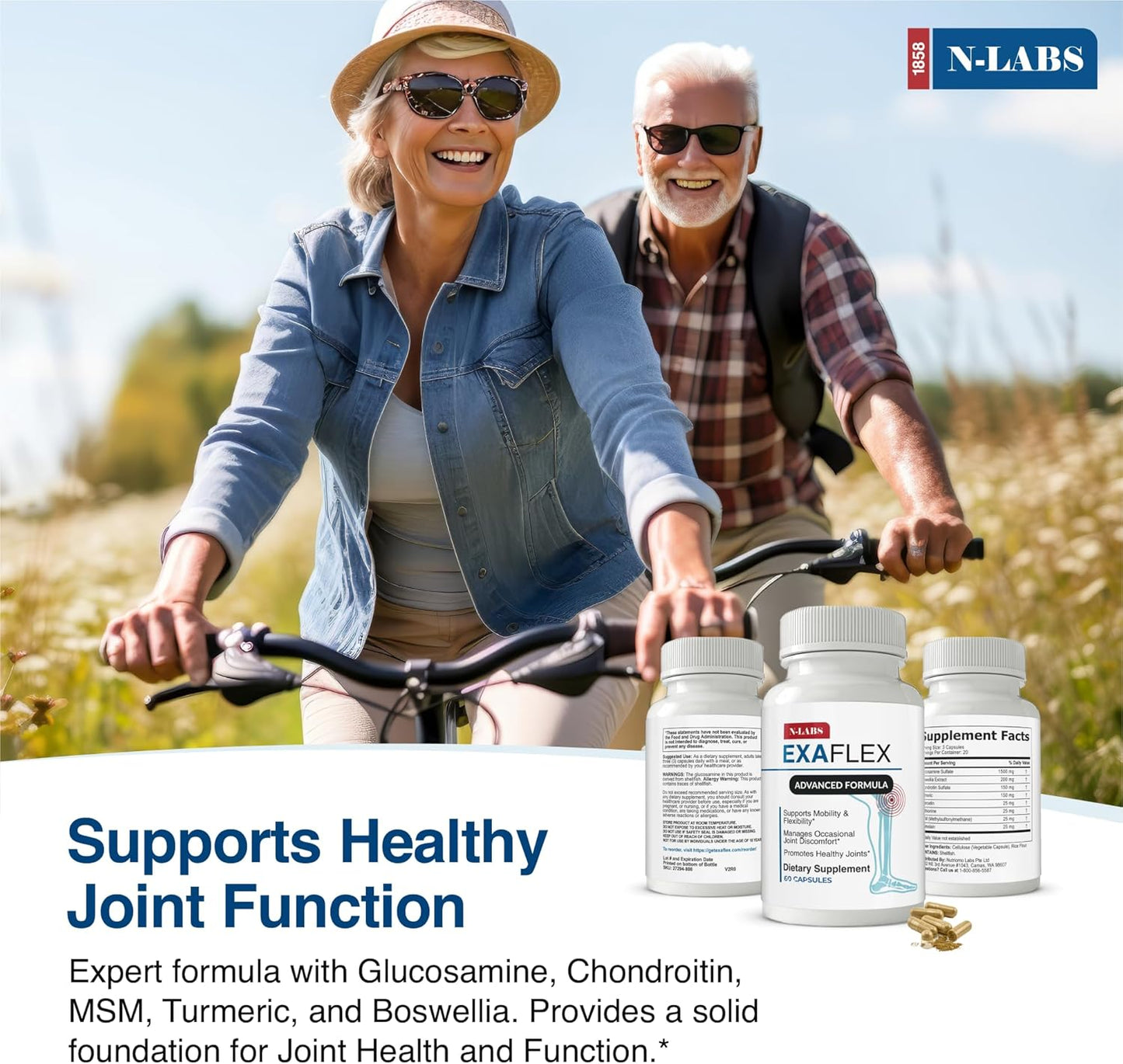 ExaFlex & Restria Joint Support and Sleep Aid Combo with Boswellia Extract, Bromelain, and Herbal Blend for Relaxation
