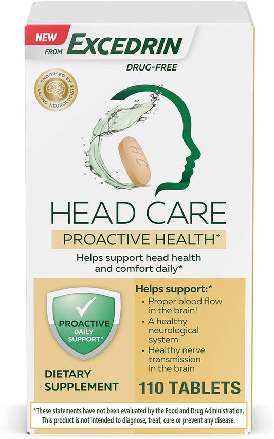 Excedrin Head Care Proactive Health Supplements for Daily Head Health and Comfort - 110 Count