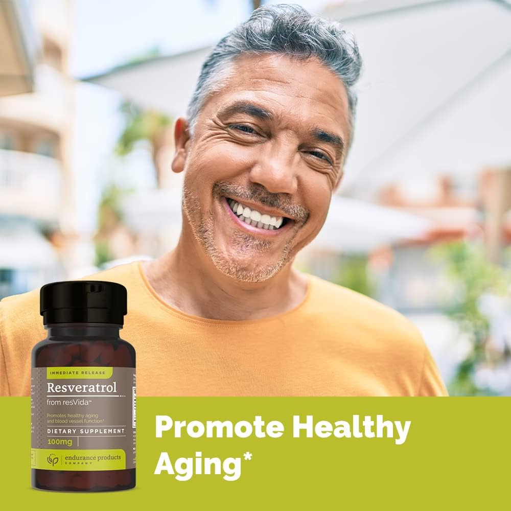 Extended Release Grape Skin Resveratrol Supplement with ENDUR-ACIN 250mg Niacin - Optimal Absorption & Low-Flush Formula