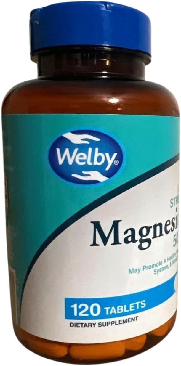 Extra Strength 500mg Magnesium Tablets - 120 Count - High Potency Mineral Supplement