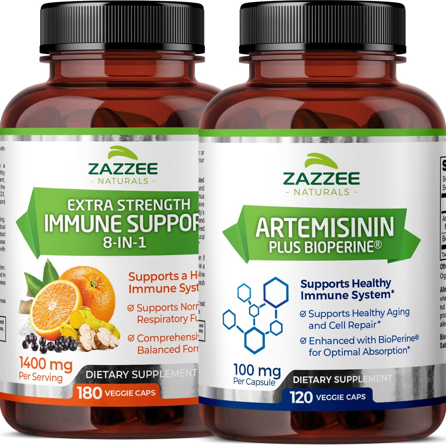 Extra Strength Artemisinin Capsules with 8-in-1 Immune Support Formula by Zazzee