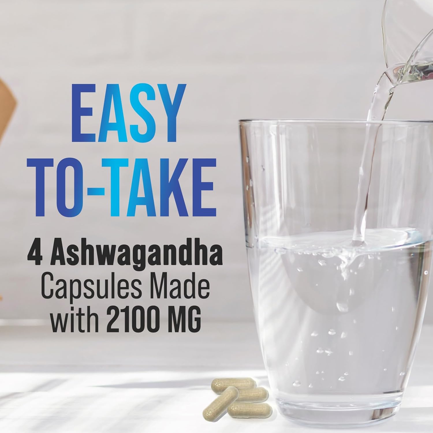 Extra Strength Ashwagandha 2,100mg Capsules with Black Pepper - Energy & Immune Support Formula - Non GMO, Vegan - 120ct