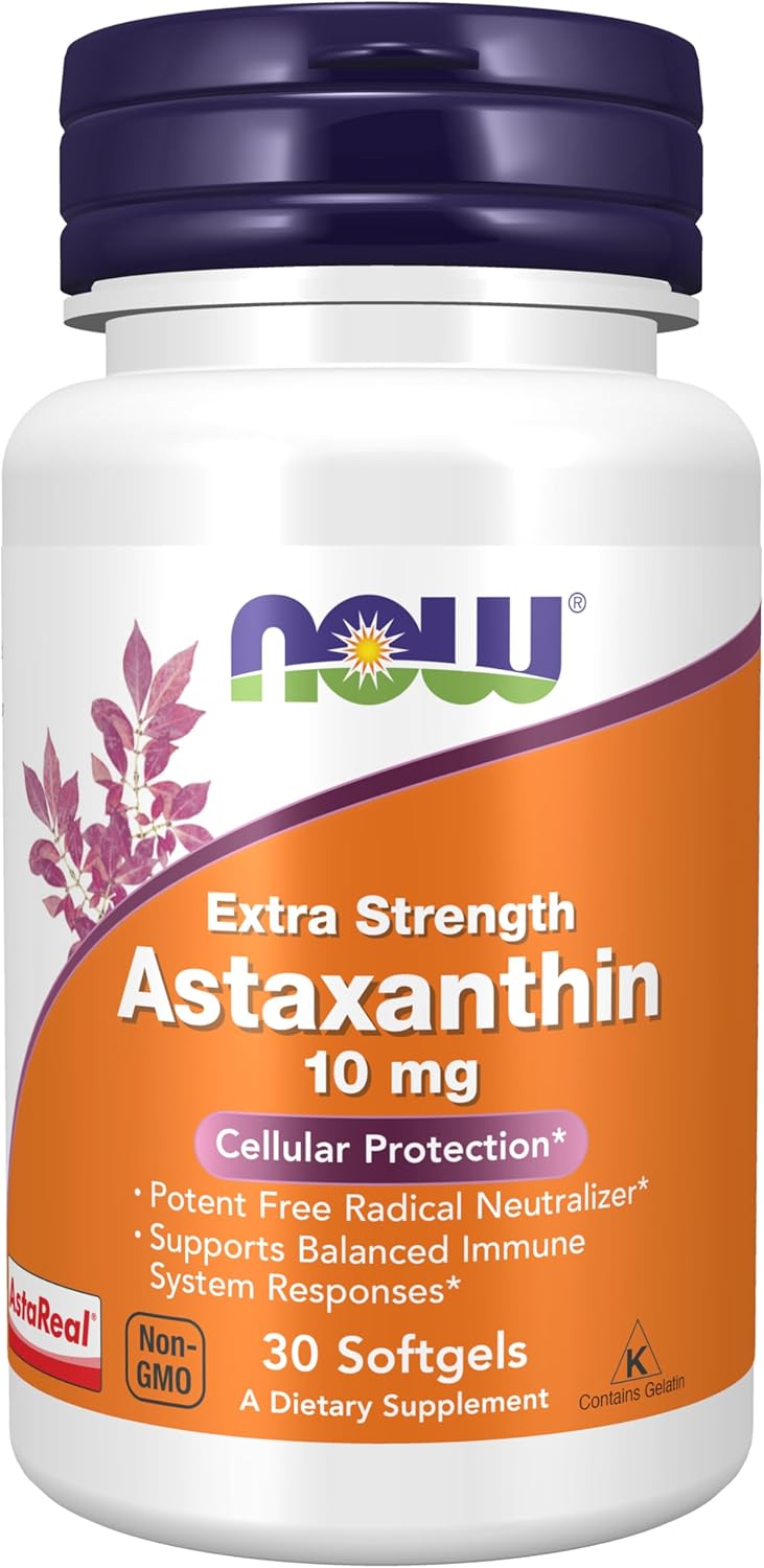 Extra Strength Astaxanthin 10mg Supplements from Non-GMO Microalgae - 30 Softgels with Lutein, Canthaxanthin, Beta-Carotene