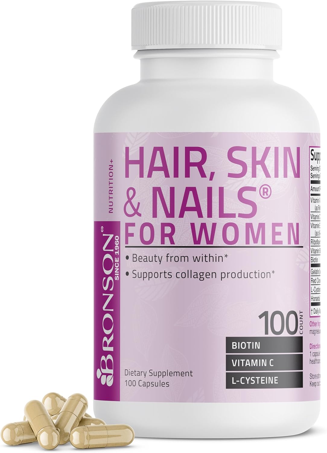Extra Strength Biotin Supplement for Women - 100 Capsules for Hair, Skin, and Nails