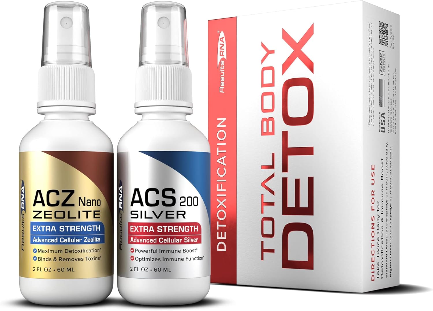 Extra Strength Colloidal Silver & ACZ Nano Zeolite for Total Body Detox & Immune Health