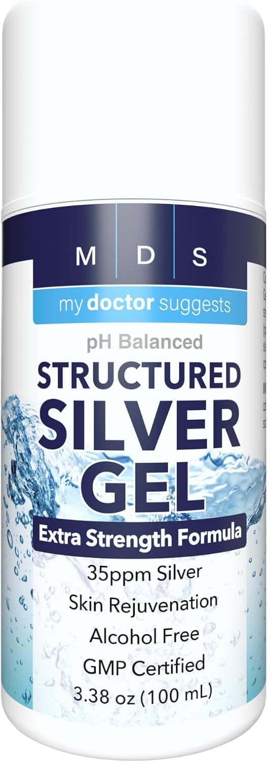 Extra Strength Colloidal Silver Gel for Soothing Relief of Burns & Irritations - pH Balanced Topical Cooling Gel with 35ppm Silver
