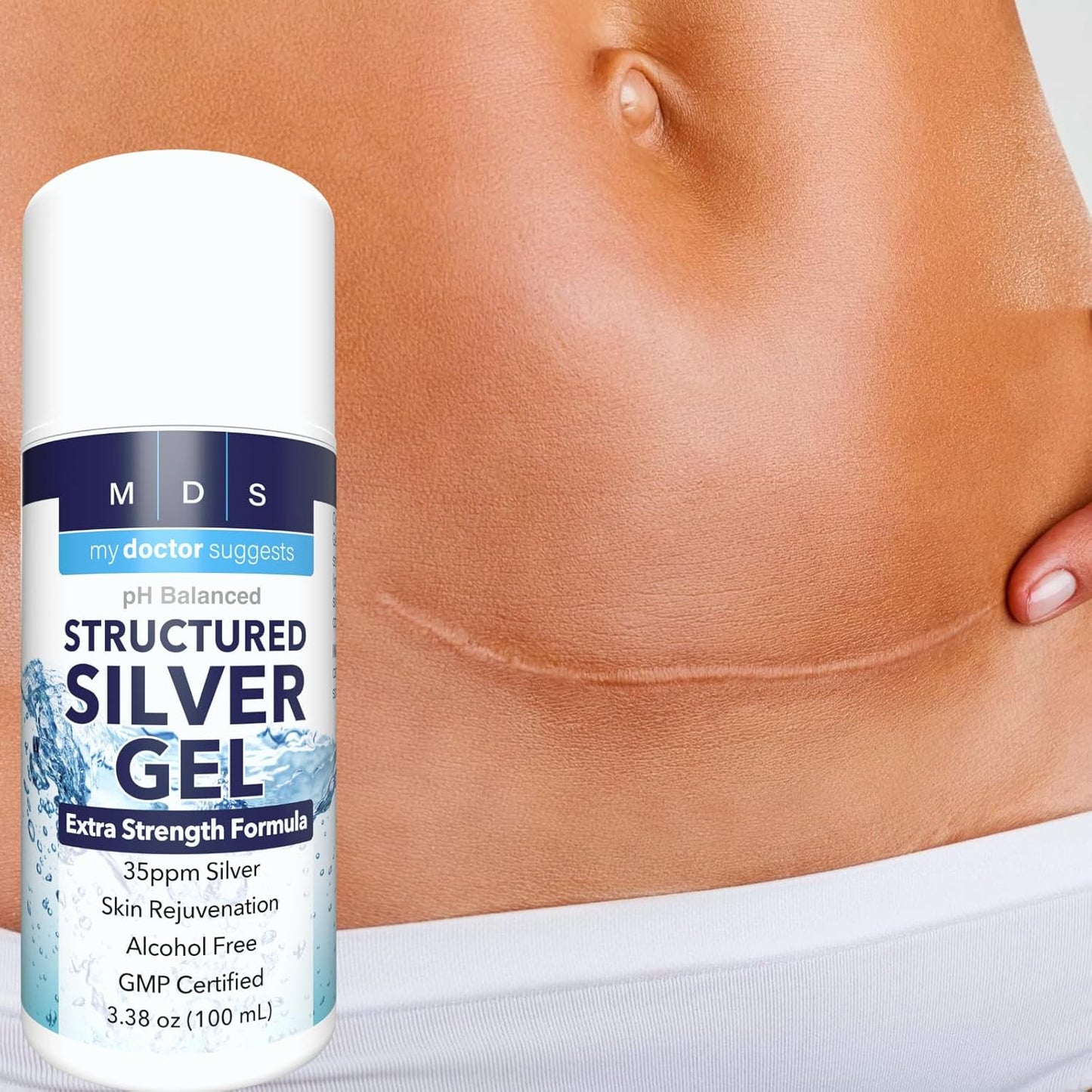 Extra Strength Colloidal Silver Gel for Soothing Relief of Burns & Irritations - pH Balanced Topical Cooling Gel with 35ppm Silver