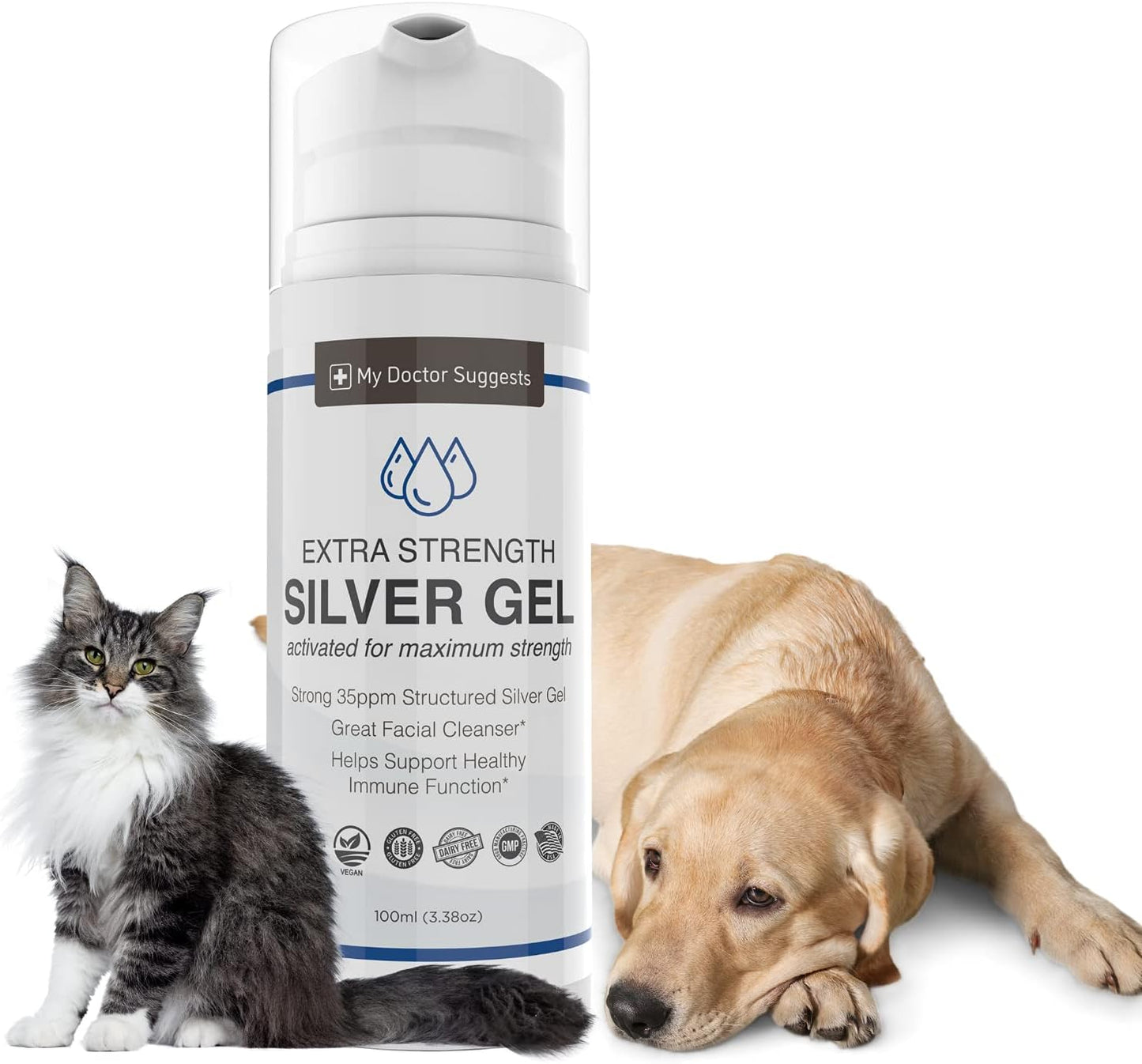 Extra Strength Colloidal Silver Gel for Soothing Relief of Burns & Irritations - pH Balanced Topical Cooling Gel with 35ppm Silver