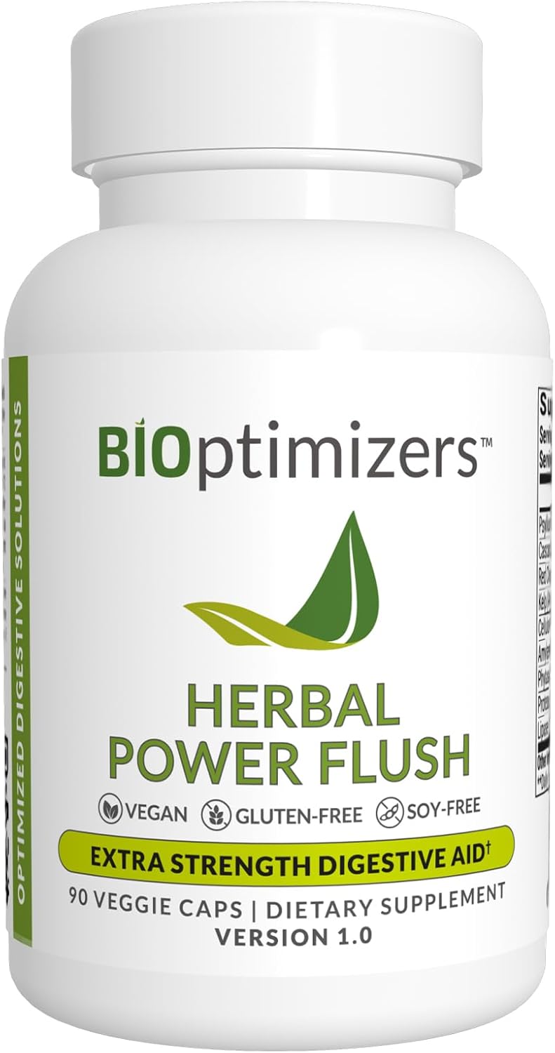 Extra Strength Herbal Power Flush Digestive Cleanse - 90 Capsules for Adults - Eliminate Toxins, Improve Bowel Digestion, and Relieve Bloating Discomfort