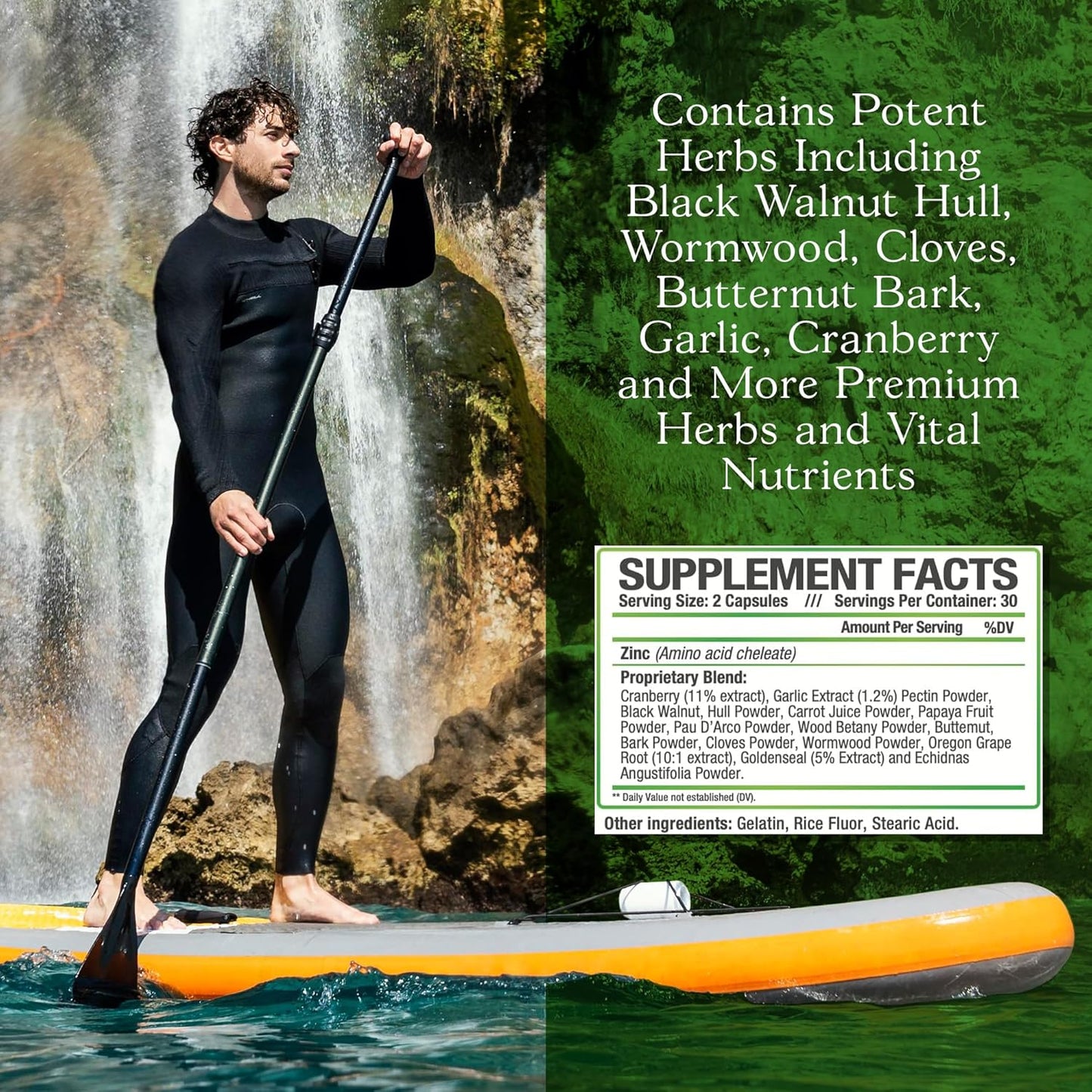 Extra Strength Intestinal Cleanse Capsules for Adults with Black Walnut Hull, Wormwood, and Echinacea - 60 Daily Detox Pills by Parker Naturals