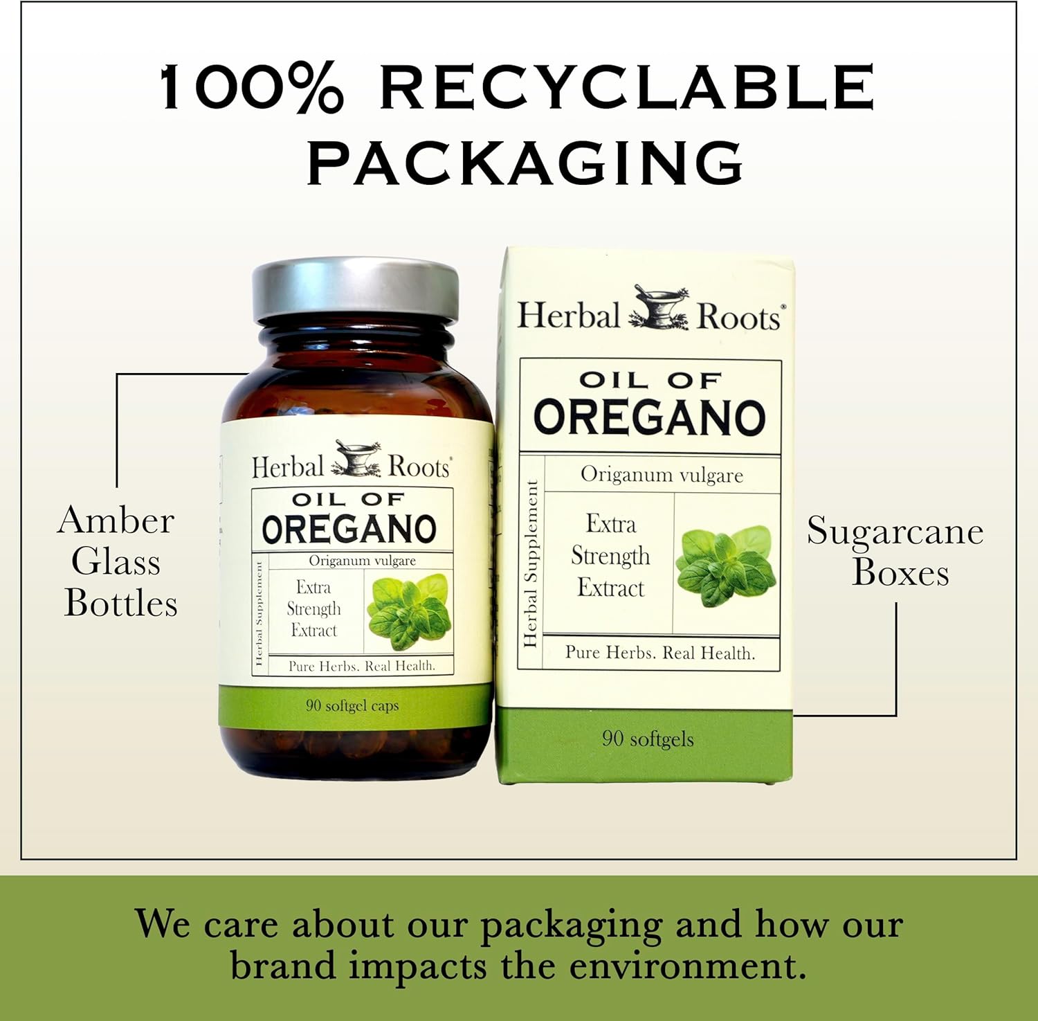 Extra Strength Mediterranean Oregano Oil Softgels - 90 Capsules - Herbal Roots Oil of Oregano - 150mg