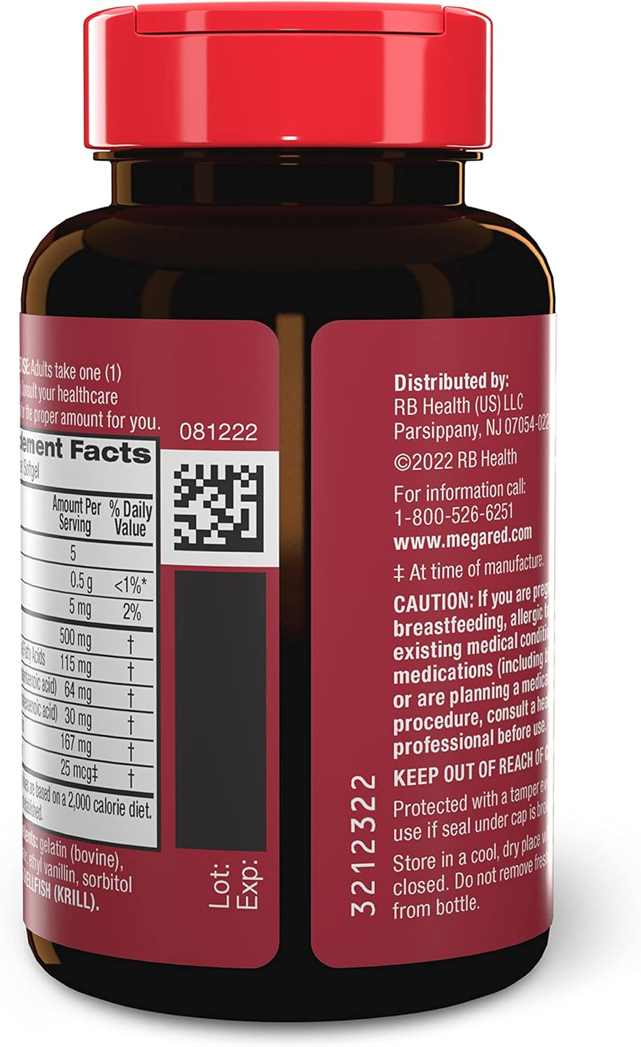 Extra Strength MegaRed Omega-3 Krill Oil Softgels (40 Count) - No Fishy Aftertaste, 500mg Omega-3