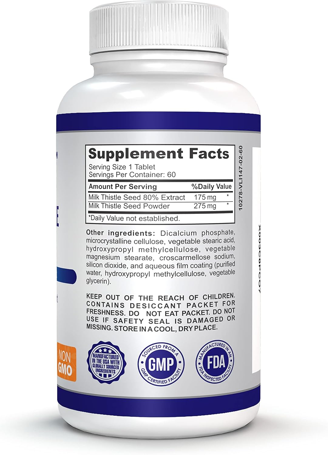 Extra Strength Milk Thistle Complex 450mg for Healthy Liver Function - 60 Vegan Tablets, 2-Month Supply