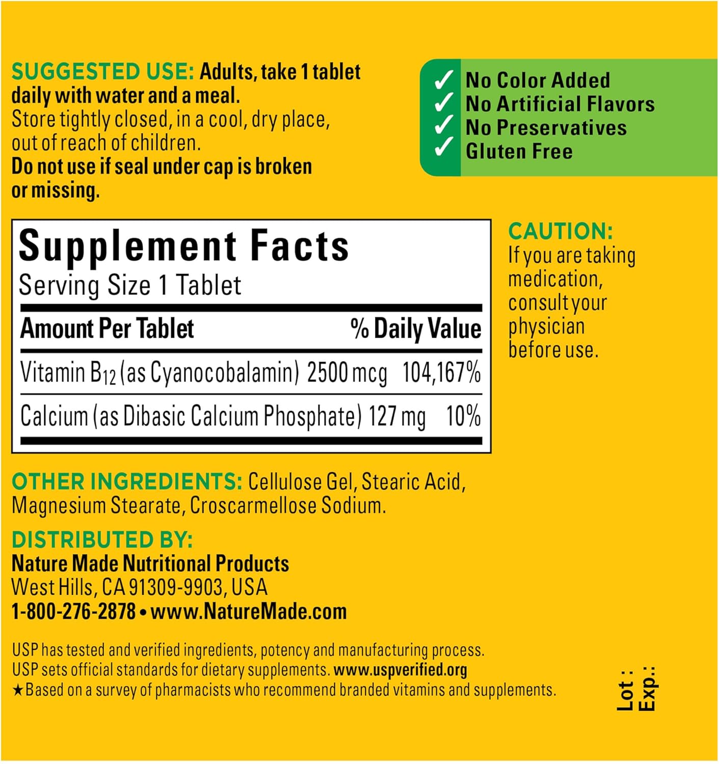 Extra Strength Nature Made Vitamin B12 2500 mcg - Energy Metabolism Support, 60 Tablets for 60 Days