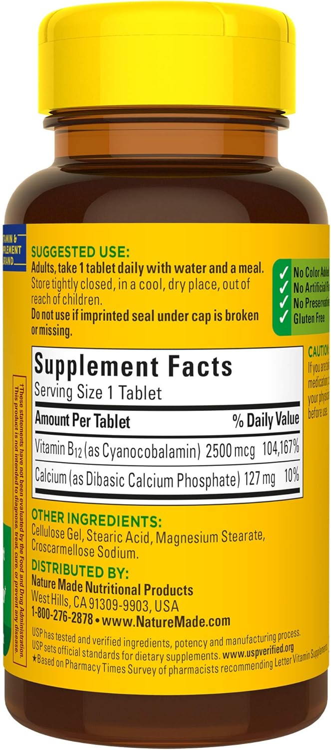 Extra Strength Nature Made Vitamin B12 2500 mcg Tablets - 60 Count