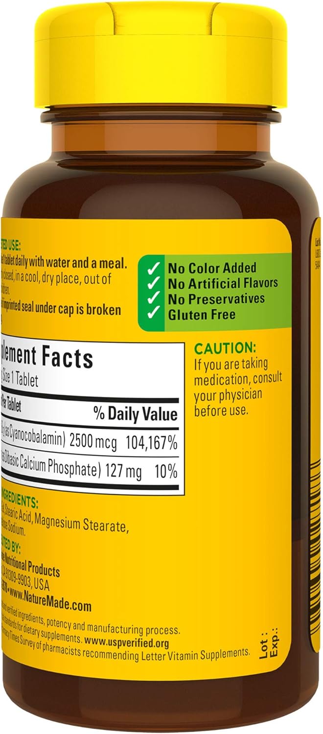 Extra Strength Nature Made Vitamin B12 2500 mcg Tablets - 60 Count
