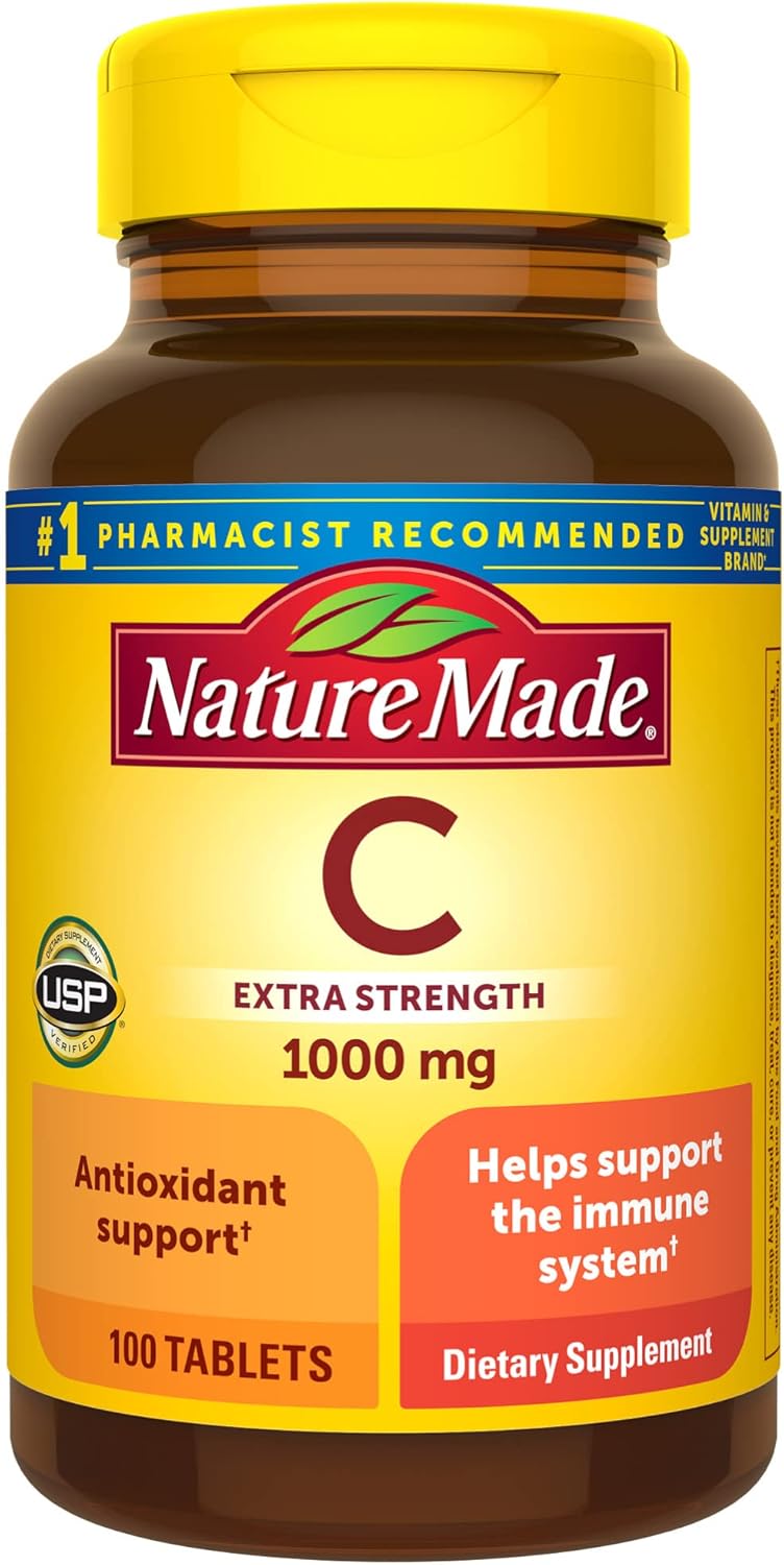 Extra Strength Nature Made Vitamin C 1000mg Tablets for Immune Support - 100 Day Supply