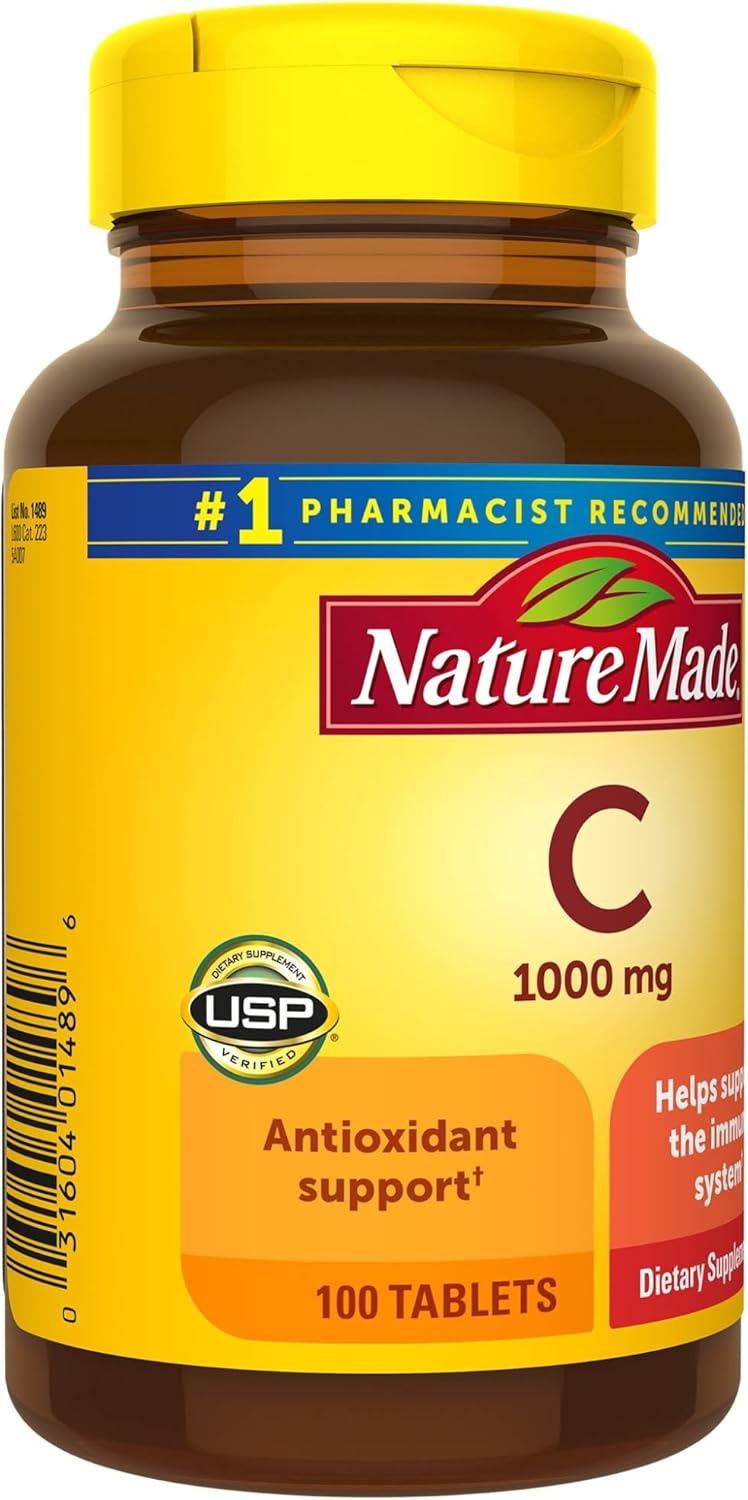 Extra Strength Nature Made Vitamin C 1000mg Tablets for Immune Support - 100 Day Supply