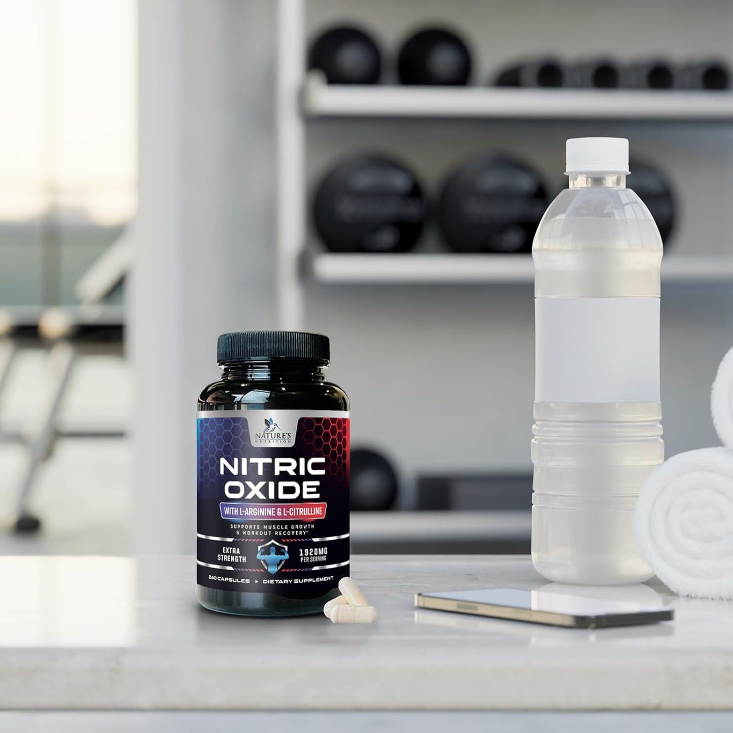 Extra Strength Nitric Oxide Booster with L-Arginine & Citrulline - 3X Strength Support for Muscle, Heart, & Energy - Non-GMO Supplement for Men and Women - 240 Capsules