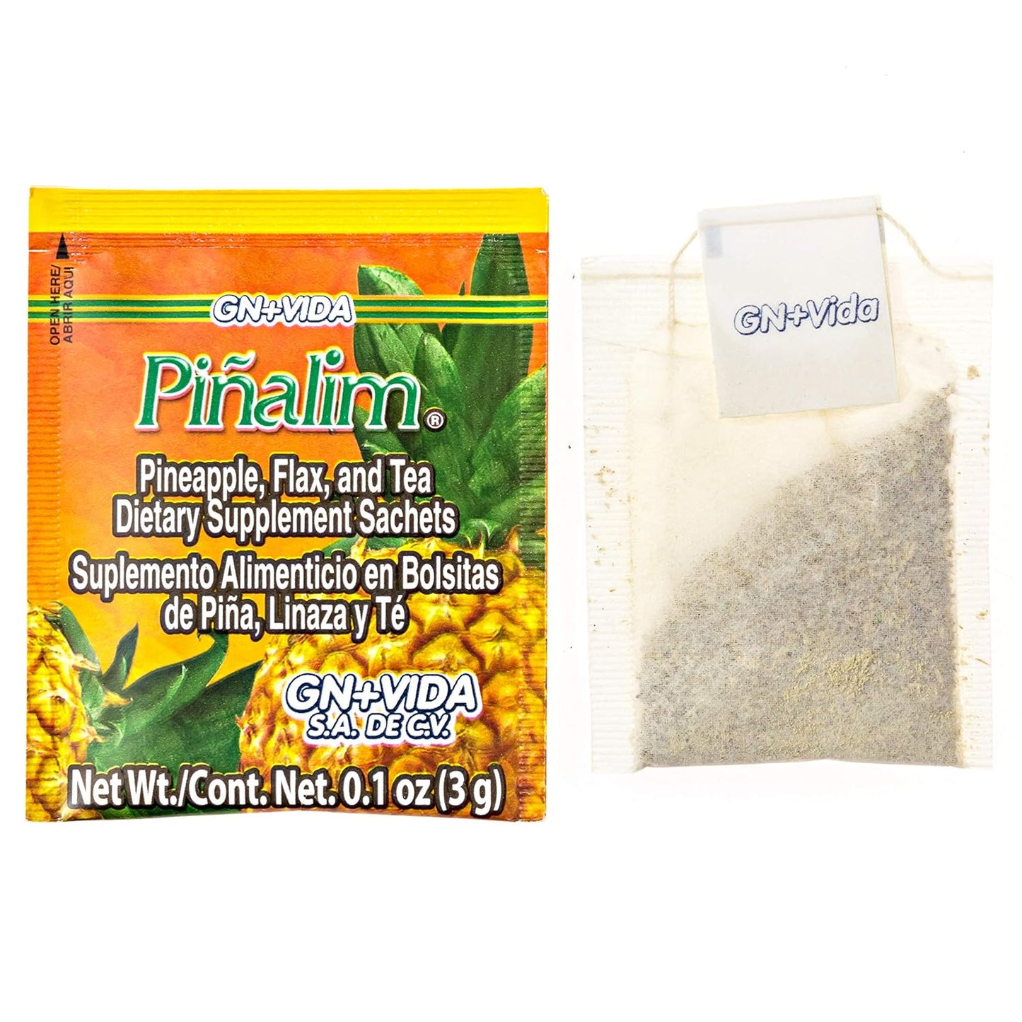 Extra Strength PIÑALIM Pineapple Tea by Gn+vida USA - Natural Weight Loss Support Supplement