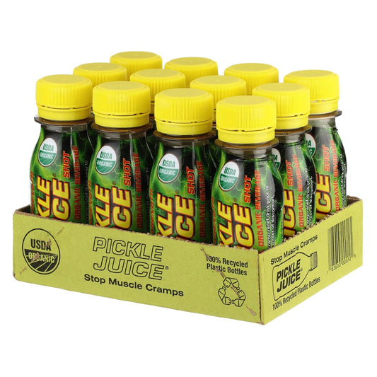 Extra Strength Pickle Juice Sports Drink Shots for Immediate Cramp Relief - Electrolyte Shots for Day & Night - 2.5 oz, 12 Pack