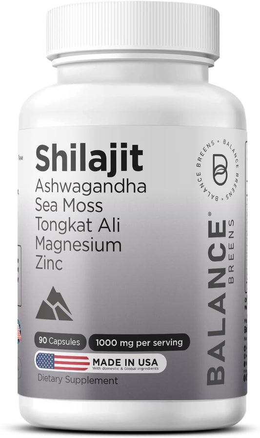 Extra Strength Pure Himalayan Shilajit Capsules - 10,000mg 10:1 Extract for Energy, Stamina, Brain Support - 90 Capsules with 85+ Minerals