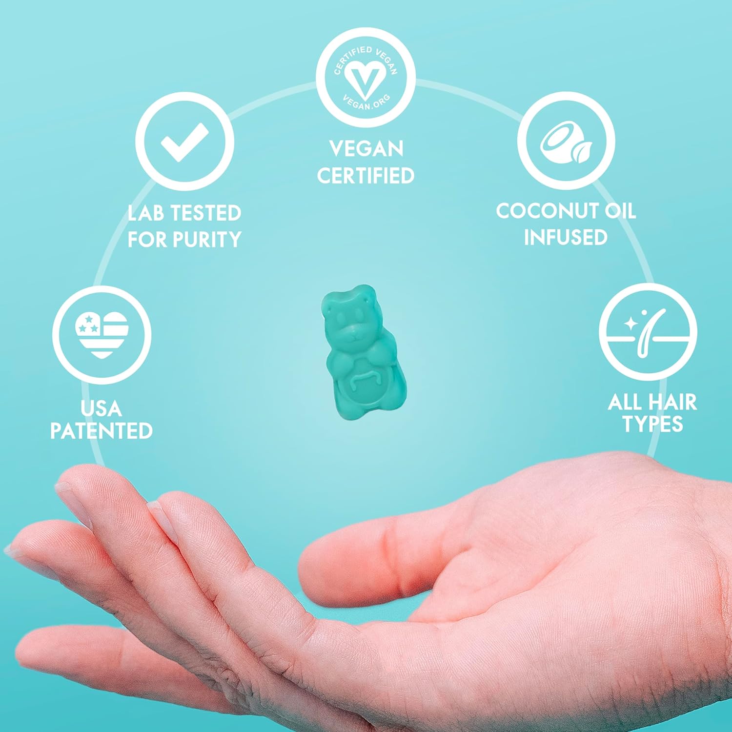 Extra Strength SugarbearPro Hair Vitamin Gummies - 1 Month Supply with Biotin 6000mcg for Men & Women, Vegan B12, MSM, Inositol, Omega 3, Elderberry - Certified Kosher, Halal, Cruelty-Free