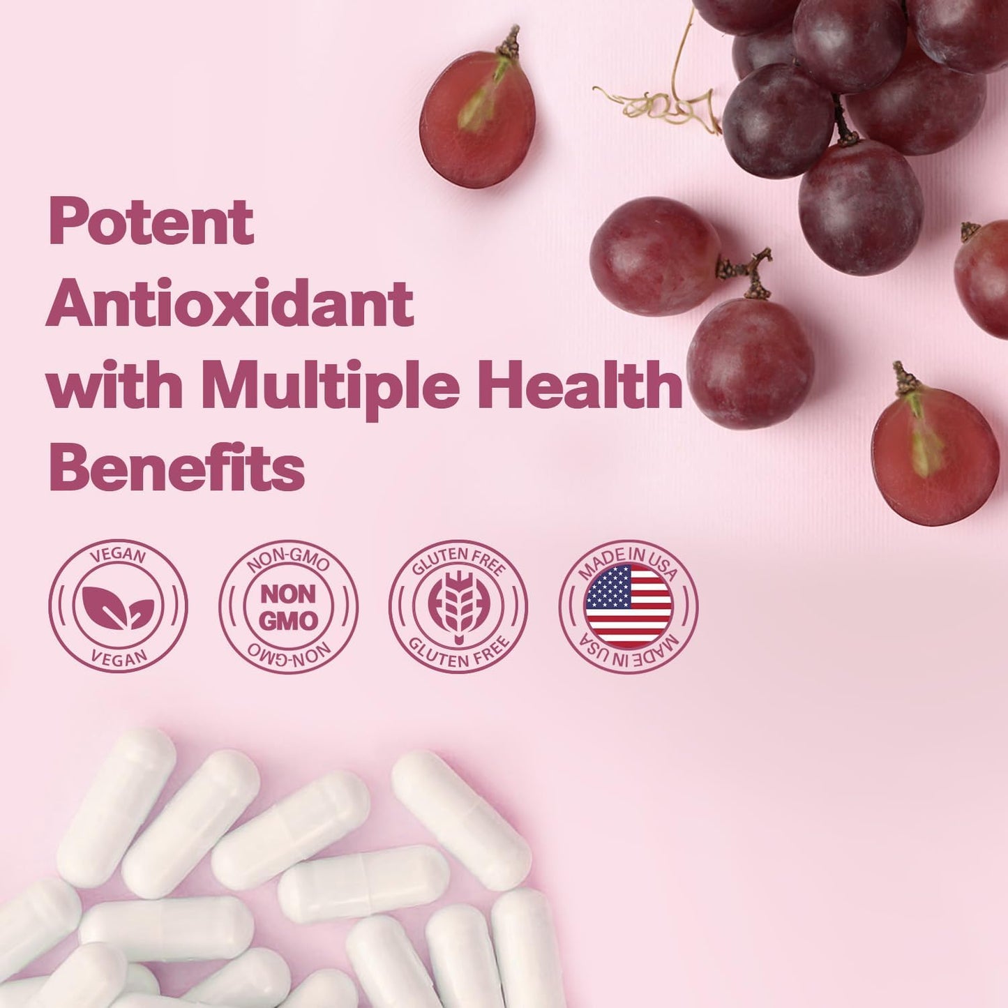 Extra Strength Totaria Resveratrol Supplement with Berberine, Quercetin, Green Tea Extract, Grape Seed Extract - 120 Capsules for Heart Health