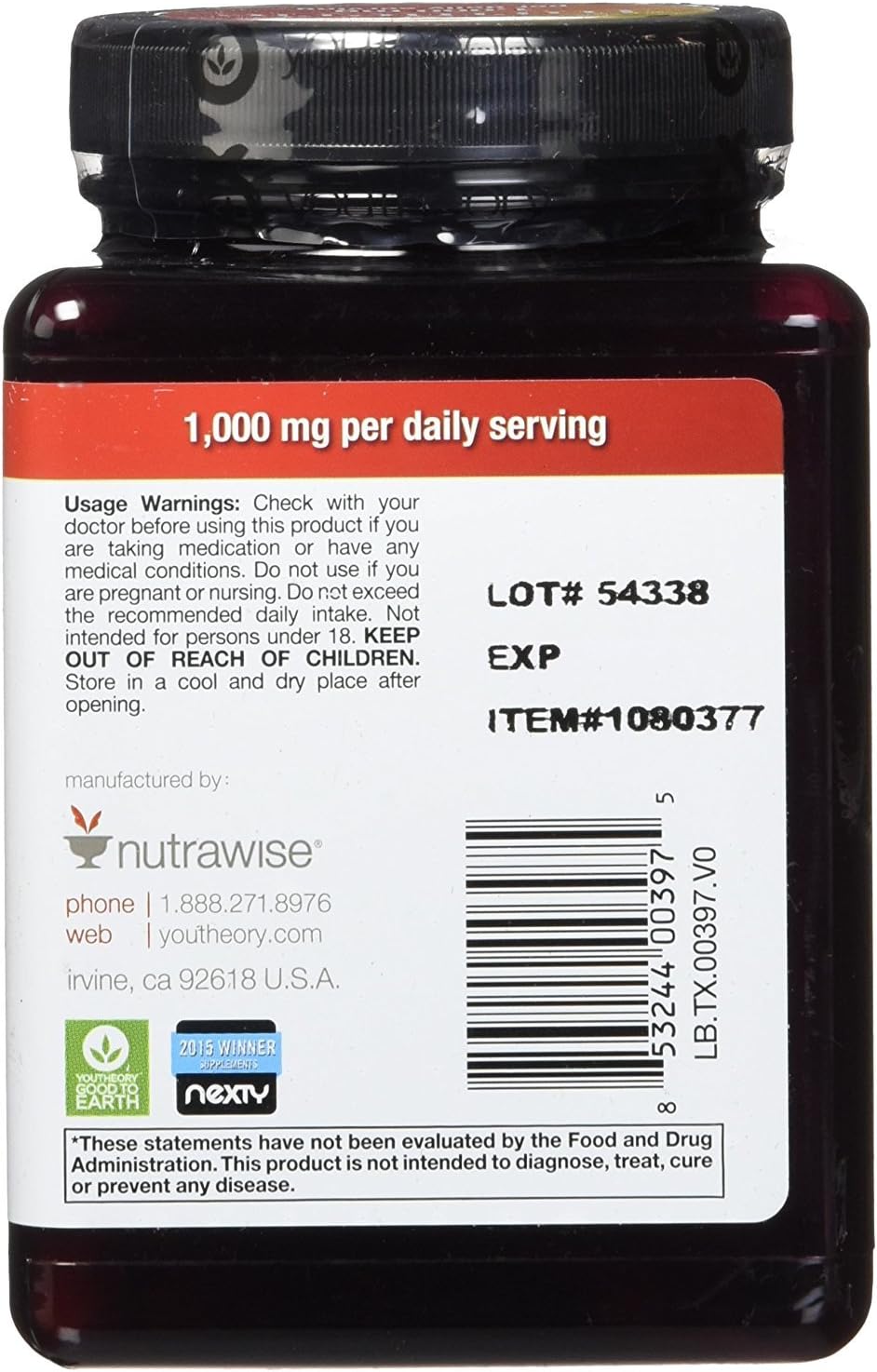 Extra Strength Turmeric Capsules - 1,000 mg Daily Dose - Youtheory Formula