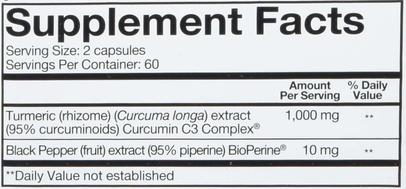 Extra Strength Turmeric Capsules - 1,000 mg Daily Dose - Youtheory Formula