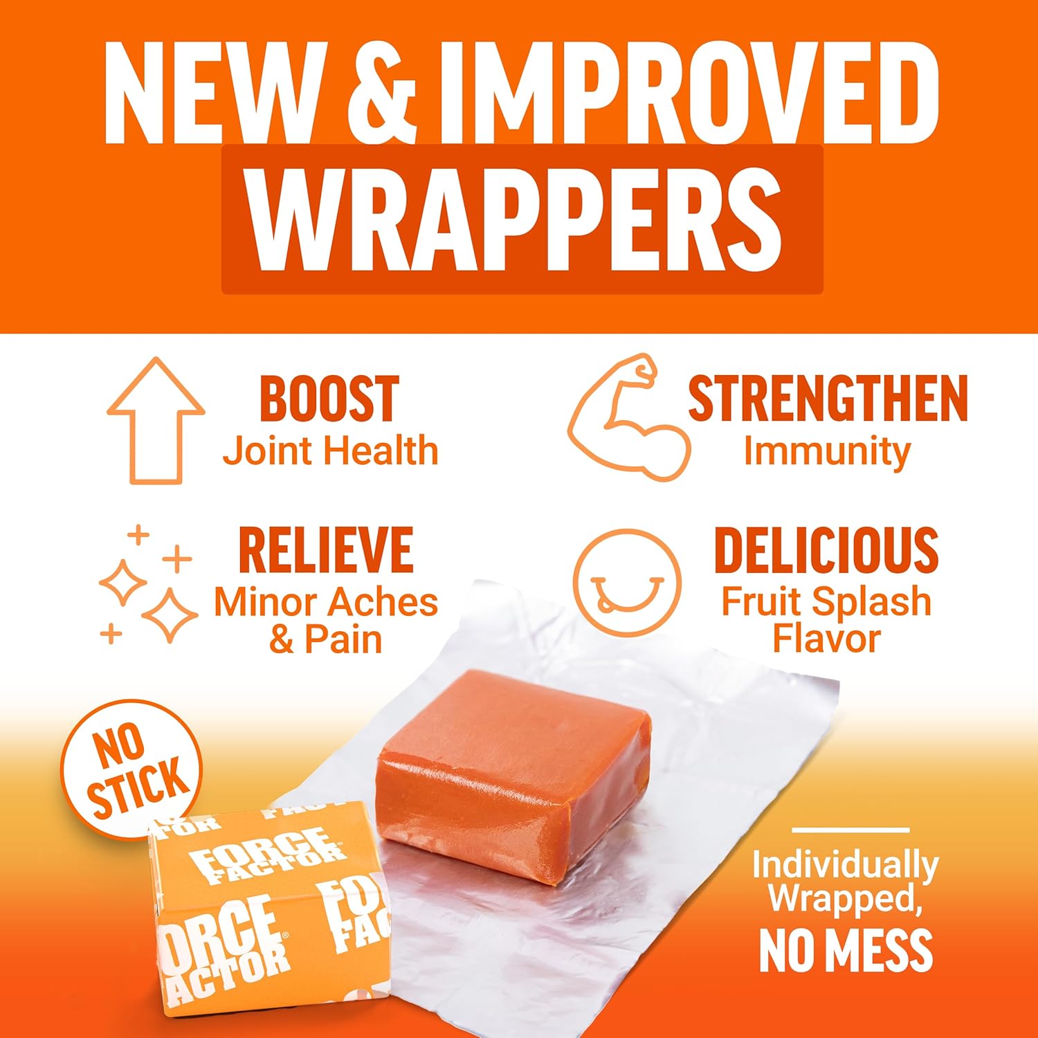 Extra Strength Turmeric Supplement with Black Pepper & Ginger for Joint Support - 60 Fruit Splash Chews for Superior Absorption