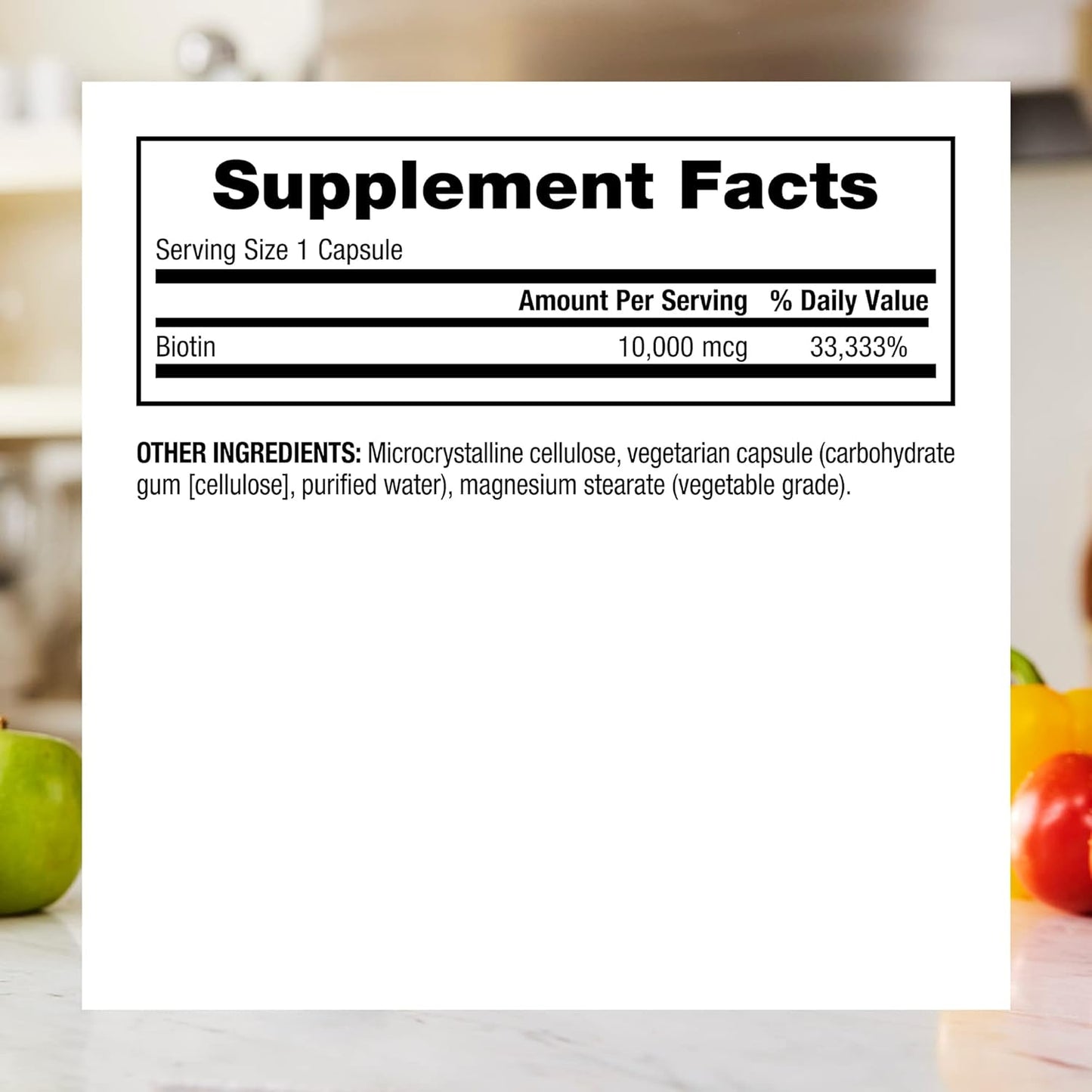 Extra Strength Vegan Biotin 10,000 mcg Capsules for Healthy Hair, Skin & Nails - 120 Count by Webber Naturals