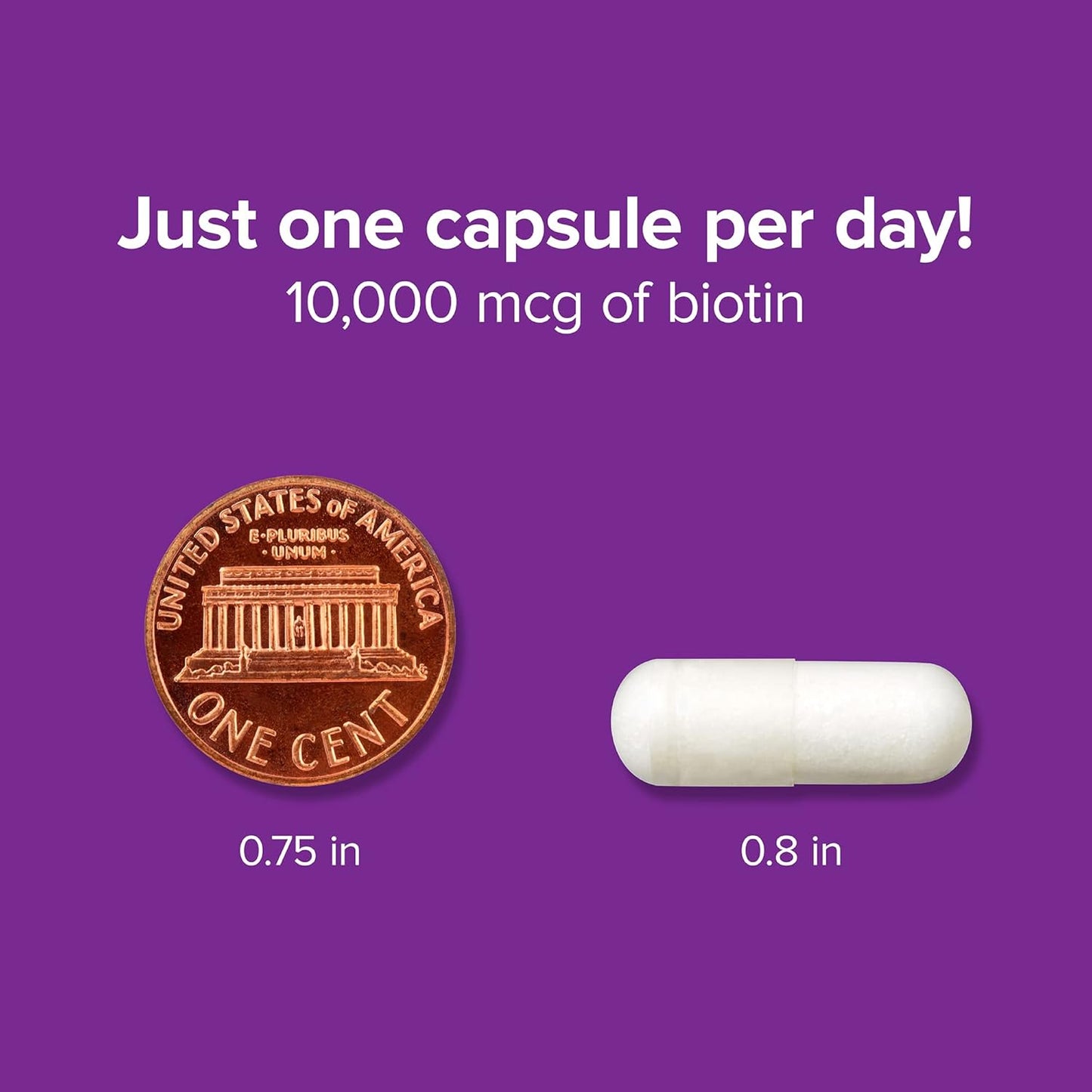 Extra Strength Vegan Biotin 10,000 mcg Capsules for Healthy Hair, Skin & Nails - 120 Count by Webber Naturals