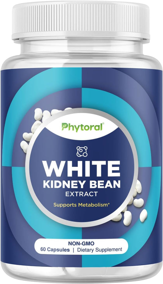 Extra Strength White Kidney Bean Extract Capsules for Carb Blocker & Appetite Suppressant Support - Plant-Based Energy Supplement - Non-GMO & Gluten Free - Made in USA