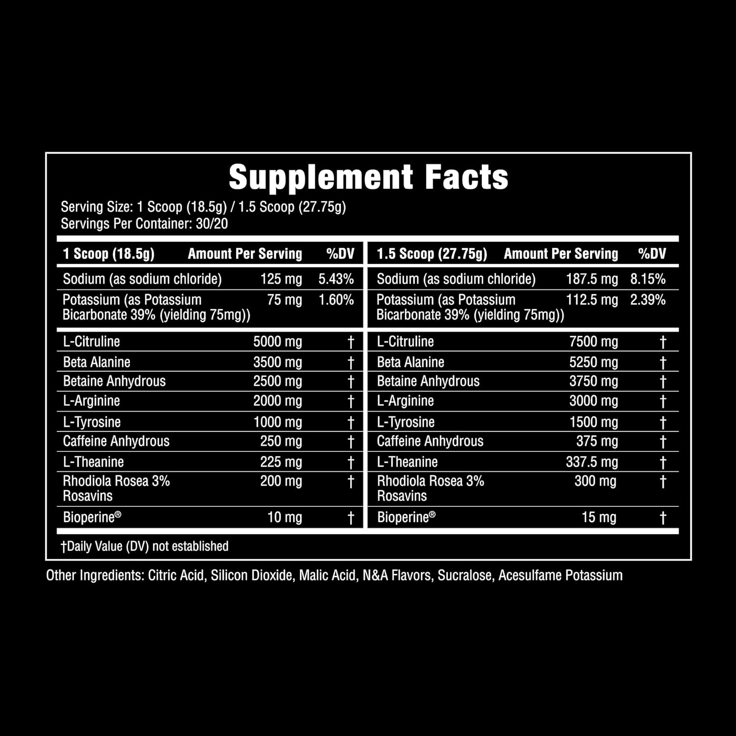 Extreme Energy and Focus Pre-Workout Powder with L-Citrulline and Beta-Alanine - 30 Servings - 1.22 Pound